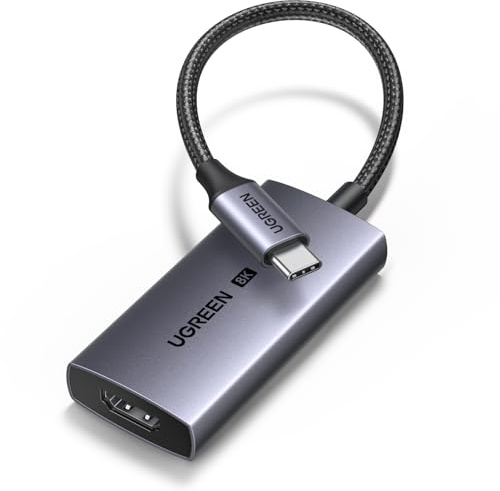 UGREEN Adaptador USB C a HDMI Hembra 8K 60Hz 48 Gbps Compatible con iPhone 17 Pro MAX Air iPhone 16 Plus Pro MAX MacBook M4 M3 iPad Air Galaxy S25 S24 Ultra Cable Tipo C a HDMI 2.1 Thunderbolt 4 3
