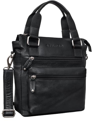 STILORD Lucia Bolso de Cuero Vintage para Damas Bolso de Ocio Crossbody Elegante Bolso de Noche para iPad de 9,7 Pulgadas Color:Negro