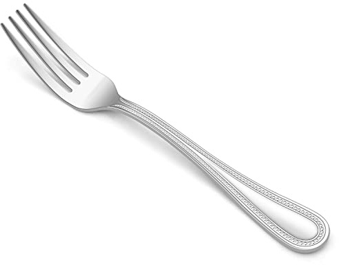 HaWare 12 Pieces Dinner Forks Set, Stainless Steel 7.9 Inches Silverware with Pearled Edge Handle for Home/Kitchen/Restaurant, Classic Elegant Design, Mirror Polished, Dishwasher Safe