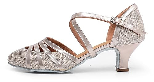 Rosefinch Damen Latein Salsa Tanzschuhe Geschlossene Zehe Mode Tango Cha-Cha Ballroom Performence Tanzschuhe Champ 5cm Absatz 39 EU