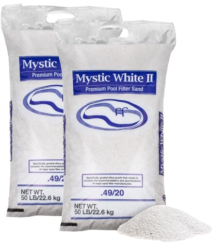 U.S. Silica 2 Pack Mystic White II Sand for Above Ground and Inground Pool Filter Pumps, 50 Lb - Accessories and Supplies for Swimming Pool System Cleaning and Maintenance