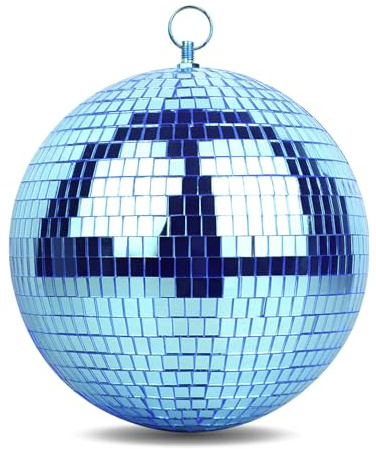 Oversevenls Boule à Facettes Ø 20 cm Boule Disco - Décoration Scintillante pour Fêtes et Événements, Bleu