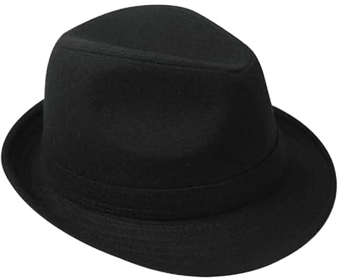 Fedora Hat Men, 20 de los 20 Sombreros Fedora de 20 años, Sombreros británicos de Borde de Lana, Gorra de Jazz Casual, Sombreros Negros para Hombres (Negro)