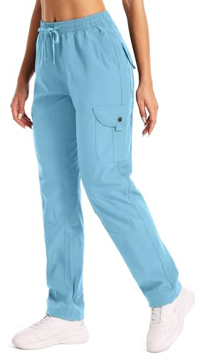 Jogwits Wanderhose Damen Atmungsaktiv Cargohose Trekkinghose Golfhose Leichter Quick Dry Outdoorhose UV-Schutz Jogginghose jagdhose Funktionshose
