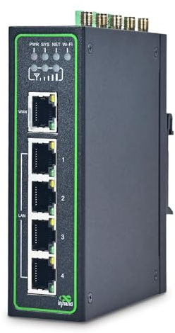 InHand Networks IR315 4G Industrial Router,LTE CAT4,Wi-Fi,IoT Gateway,VPN Router, Dual SIM Slots,5 Fast Ethernet Ports RJ45,Din-Rail,Cloud Managed,Unlocked (RS232&RS485+GNSS)
