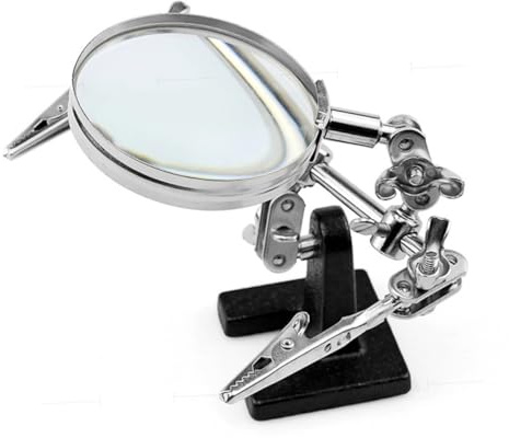 PLAFOPE Versatile Metal Magnifier Watchmaker Loupe Jewelry Design Embroideries Desktop Glass for Close Detail Viewing