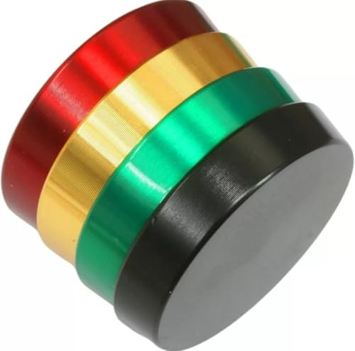 Tower 40mm Grinder Herb Magnetic Portable Metal Aluminium Colour - Rainbow (Red, Gold, Green)