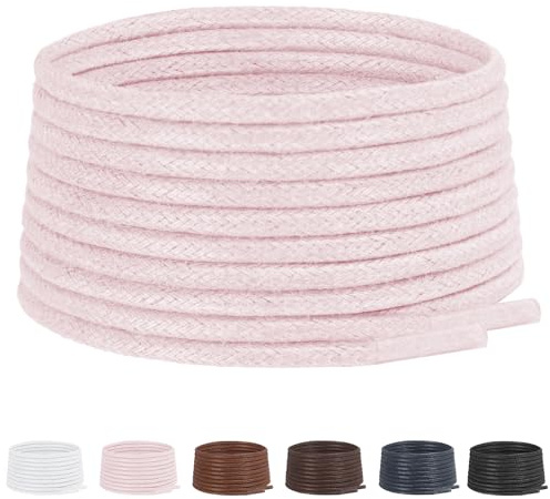UamGlsob Golfskosnören – prestationsvaxade ersättningssnören i bomull för spiklösa golfskor, halkfri hållbar design, Rosa, 47/120cm