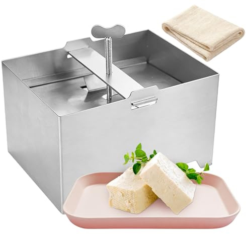 BORDEAG Presse à tofu en acier inoxydable - Presse à tofu - Régulateur de pression - Pour cuisine restaurant - 16 x 12 x 9 cm