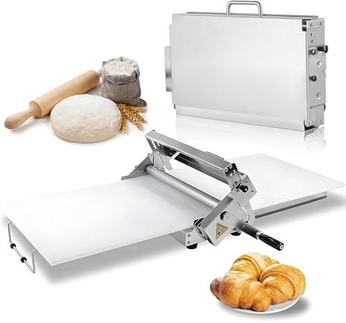 Kommersiell Degpress, Laminerad Degpress, Fondantplattare, Bakpress, Bänkpress för Pizza och Pasta, Presstjocklek 0-25mm, Justerbar, Professionell Bageriutrustning 83x49cm