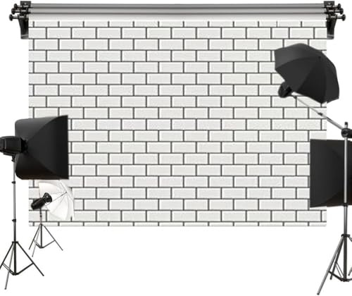 7x5ft Subway Tile Wall Backdrop Computer Printed Party White Brick Wall Background lyshu-201972755