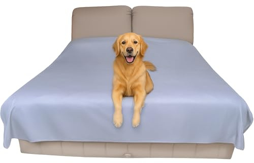 SILLY LEGACY Funda Protectora (Extragrande, 254 x 244 cm) Suave, Fina, Reversible Impermeable para la Cama, el sofá, los Muebles, para Perros, Gatos y Otras Mascotas revoltosas; también para niños