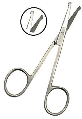 Spire - Forbici multiuso con punta arrotondata per cuticole, pedicure, manicure e bellezza delle unghie, cura delle sopracciglia, ciglia, pelle secca, capelli nasali e taglio della barba, dritta