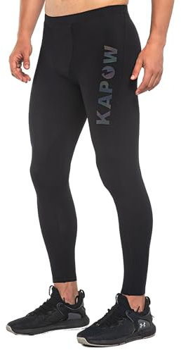 Kapow Compression-X Performance Leggings für Herren: Sport-Leggings mit Taschen, ideal für Fitness, Laufen, Joggen, Fußball, Crossfit, Extremsport und Yoga - Lange Männer Leggings