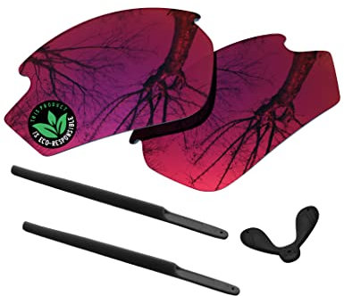 Raydi Polycarbonat-Ersatzgläser und Gummi-Sets für Rudy Project Rydon Sonnenbrille – Mitternachtssonne Spiegel – polarisiert