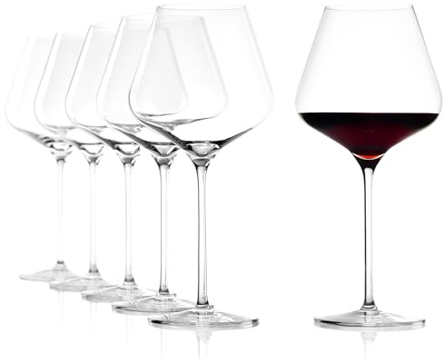 Stölzle Lausitz Burgundy Glasses Quatrophil Set of 6, 24 oz – Red Wine Glasses Perfect for Burgundy & Pinot Noir – Burgundy Crystal for Optimal Aroma Development – Dishwasher- & Shock-Resistant