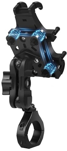 ZIDIYORUO Anti-Vibration UTV Phone Mount Heavy Duty, Full Protection SXS Phone Holder with Aluminum Bracket Fit for 1.75-2 Roll Cage, Adjustable UTV Cell Phone Holder Holds 4.7-7.1 Phones