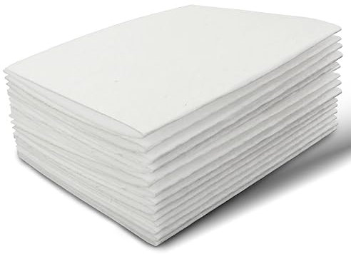 DIVINA VITAE Filtlakan tyg, 17,78 cm x 28,98 cm filttyg för hantverk 10 st halloween jultyg höstfilt för gör-det-själv-och sömnadsprojekt (vit)