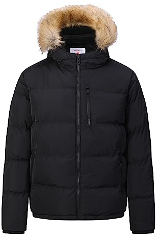 SoulCal Mens Cal 2 Zip Bubble Jacket for Black L