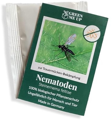 SF Nematoden gegen Trauermücken – 3 Mio. für ca. 30 Pflanzen (6 m²) – Bekämpft Trauermücken & kleine Fliegen – Biologische Schädlingsbekämpfung frisch aus der Gärtnerei– Green Me Up
