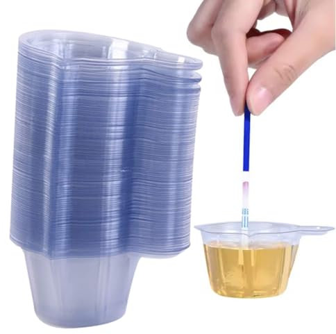100pcs Tasses D'urine,Tasses D'échantillons D'urine Pour Test De pH,Test Ovulation,Gobelets de Mélange époxy en plastique Transparent,Transparente Tasse Graduée en plastique