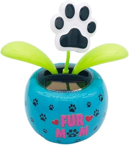 Dog Paw Solar Dancing Flower, Solar Powered Dancing Swinging Flower,Swinging Animated Bobble Dancer Decor for Car Home Desk, Solar Power Kits