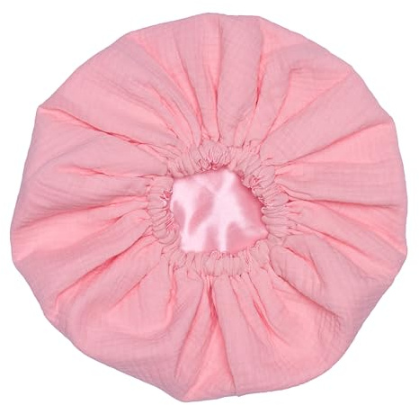 Poule House Bonnet de Nuit Satin & Gaze de Coton - Rose