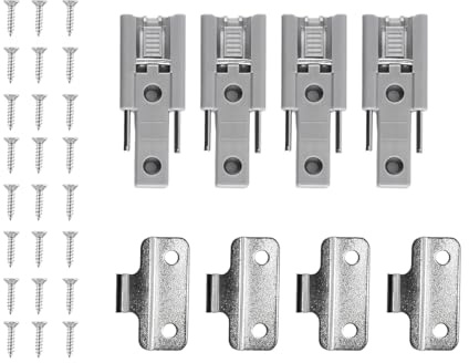 Gorise Lot de 4 charnières de porte coulissante pliantes inversées pour armoire, armoire, placard, porte pliante, charnière de porte coulissante suspendue sur rail