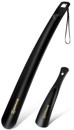 ZOMAKE Shoe Horn Long Handled, 41cm Long Shoehorn Plastic for Men Women Elderly Seniors, 19cm Small Shoe Spoon Helper Boot Horn for Football Boots (2 pcs)