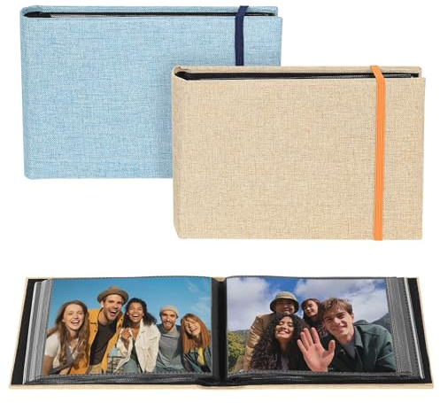 2 Pcs Album Fotos 10x15cm, Albunes para Fotoss, Album Scrapbook para Regalos, bodas, familia y cumpleaños (100 fotos por álbum)