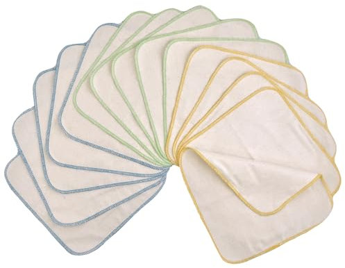 avo + cado Einlagige Flanellwaschlappen aus Bio-Baumwolle - 15 Stück - Mehrweg Baby Waschlappen als Ersatz für Feuchttücher - (Bunt/Sommer)