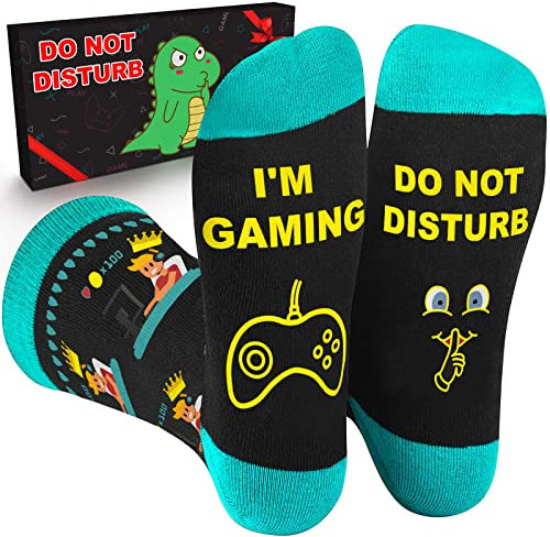 Nouveauté Cadeaux Drôles de Chaussettes, Chaussettes Gamer Chaussettes pour Adolescents Garçons, pour anniversaire, Noël, pour Hommes Femmes Enfants