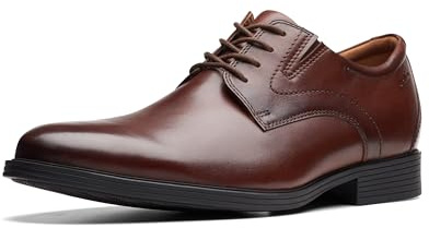 Clarks Men's, Whiddon Plain Toe Oxford, Mahogany Leather, 7 UK