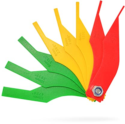 JNNJ 2 Stück Bremsbelagmesser, Auto Bremsbelag Skala Werkzeuge, Auto Bremsbelag Skala Dickenmesser, Auto Brems Block Tragen Messgerät, für Werkzeug Fühlerlehre Detektor Digital Nonier Caliper