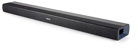 Denon DHT-S218 Sound Bar (Black), 2.1-Channel, 3D Audio with Dolby Atmos, 2 Built-in Subwoofers, Dual Midrange Drivers & Tweeters, 4K UHD HDMI with eARC, Dialog Enhancer, Multi-Pairing & Multi-Point