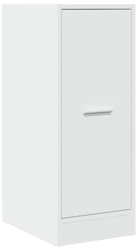 vidaXL Apothekerschrank, Ausziehschrank mit Stauraum, Allzweckschrank für Wohnzimmer Büro, Nischenschrank Aufbewahrungsschrank, Weiß Holzwerkstoff