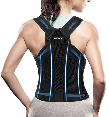 Rücken Geradehalter Rückenstützgürtel Haltungskorrektur Damen: Haltung Korrektur Gurt für Herren - Verstellbare Back Support Corrector - Haltungstrainer Rückengurt für Schulter Nacken - Schwarz L