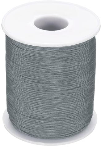 PATIKIL Cuerda de Nylon 1mm x 109 Yardas, Hilo para Pulseras Trenzado de Nylon Cordonería China para fabricación de joyería Cuentas Collares persianas móviles de Viento, Gris Oscuro