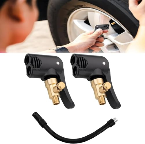 3-delat Adapterset för Franska Ventiler, Bilventiler, Bilventilspakskopplingar, Billuftpumpar, Gängade Munstycken, 2-i-1 Pneumatisk Ventilanslutning, Bilventiladapter för Cyklar, Motorcyklar