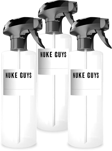 Nuke Guys 3 x sprayflaska 500 ml för påfyllning | Tomma sprayflaskor lämpliga för vatten – rengöringsmedel – putsmedel | Spruta för blommor – växter – bil