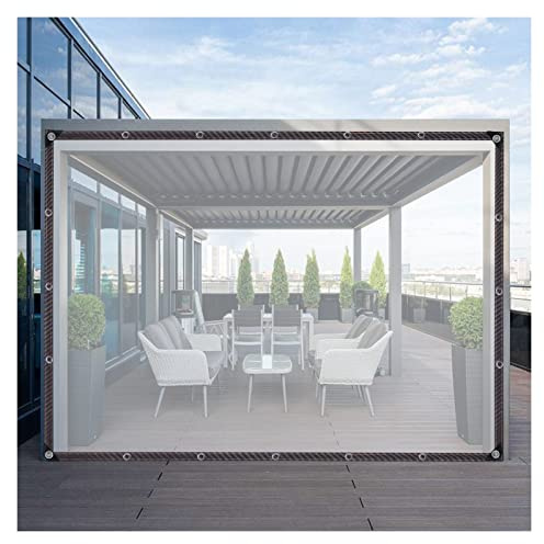 Transparente wasserdichte Pavillon-Seitenteile, faltbare Planen-Vorhänge für den Innen- und Außenbereich, verdicktes Design, 6 x 2 m Größe, perfekt für Terrassen- und Pergola-Schutz