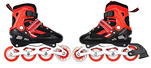 Belfoyer Patins à roulettes Enfant Réglables, Roller Double Rangée Fille Garçon, Taille Ajustable S/M/L, Chaussures de Patinage Sécurisées avec Frein, Confort Respirant – Roues Classiques ou