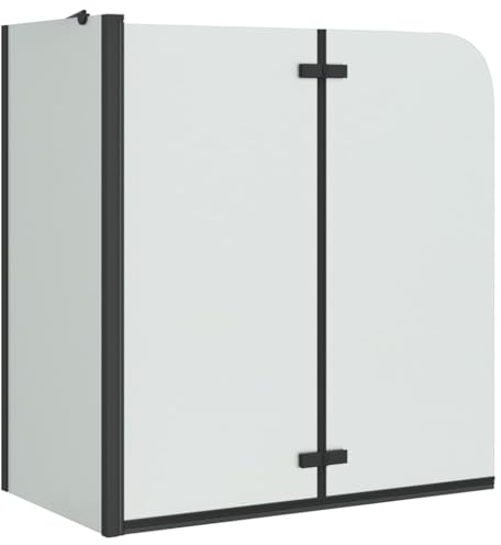vidaXL Involucro Doccia Nero 120 x 68 x 130 cm Vetro ESG e Alluminio, Porte Doccia in Vetro, Regolabili in Larghezza, Parete Pieghevole, in Cristallo, divisorio d'interno