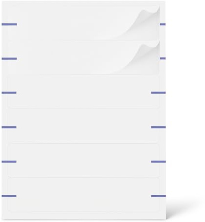 Amazon Basics Étiquettes pour dossiers,autocollantes pour classeurs,documents,classeurs et carnets de notes, écriture manuscrite uniquement, 1,6 cm x 7 cm, blanches, 156 étiquettes vierges