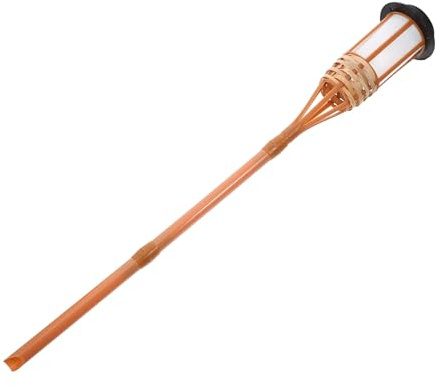 Cabilock Antorcha de Bambú Solar Batería de 600mah 12 Lámparas Led Diseño Creativo E para Jardín y Césped para Decoración Exterior
