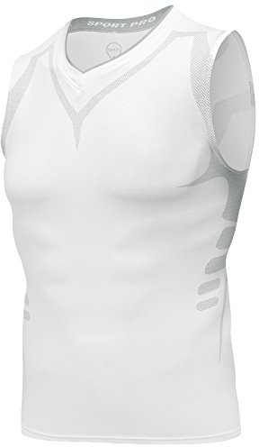 AMZSPORT Herr kompressionslinne ärmlös funktionella skjortor baselayer undertröja