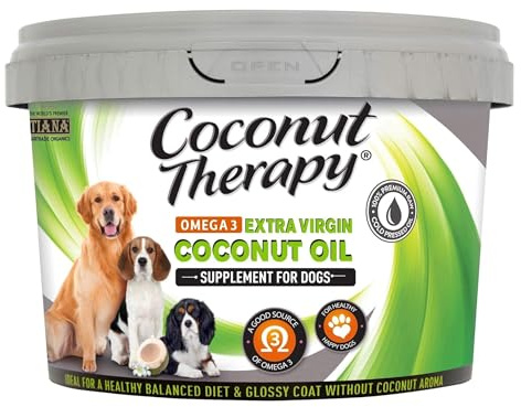 TIANA Coconut Therapy® Omega-3 Supplement for Dogs 500ml – Plant-Based Coconut Oil & Hempseed Oil – Vegan, Natural Support for Coat, Skin, Joints, Digestion & Immunity
