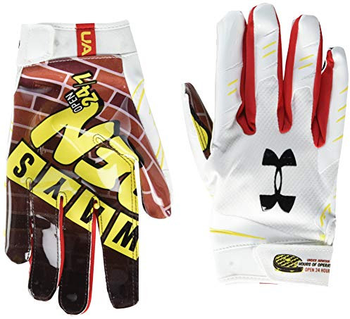 Under Armour Men's F7 Novelty Football Gloves , White (103)/Black , XX-Large