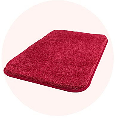 Carvapet rutschfest Badematte Badezimmerteppich Wasserabsorbierend Badvorleger für Badezimmer Bodenmatte Weiche Plüsch Mikrofaser Badteppich Duschvorleger (Rot, 40x60cm)