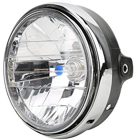 Aramox Faro per moto da 7 pollici, faro anteriore per faro retrò adatto per CB400/Hornet 250/VTEC(Lente chiara)